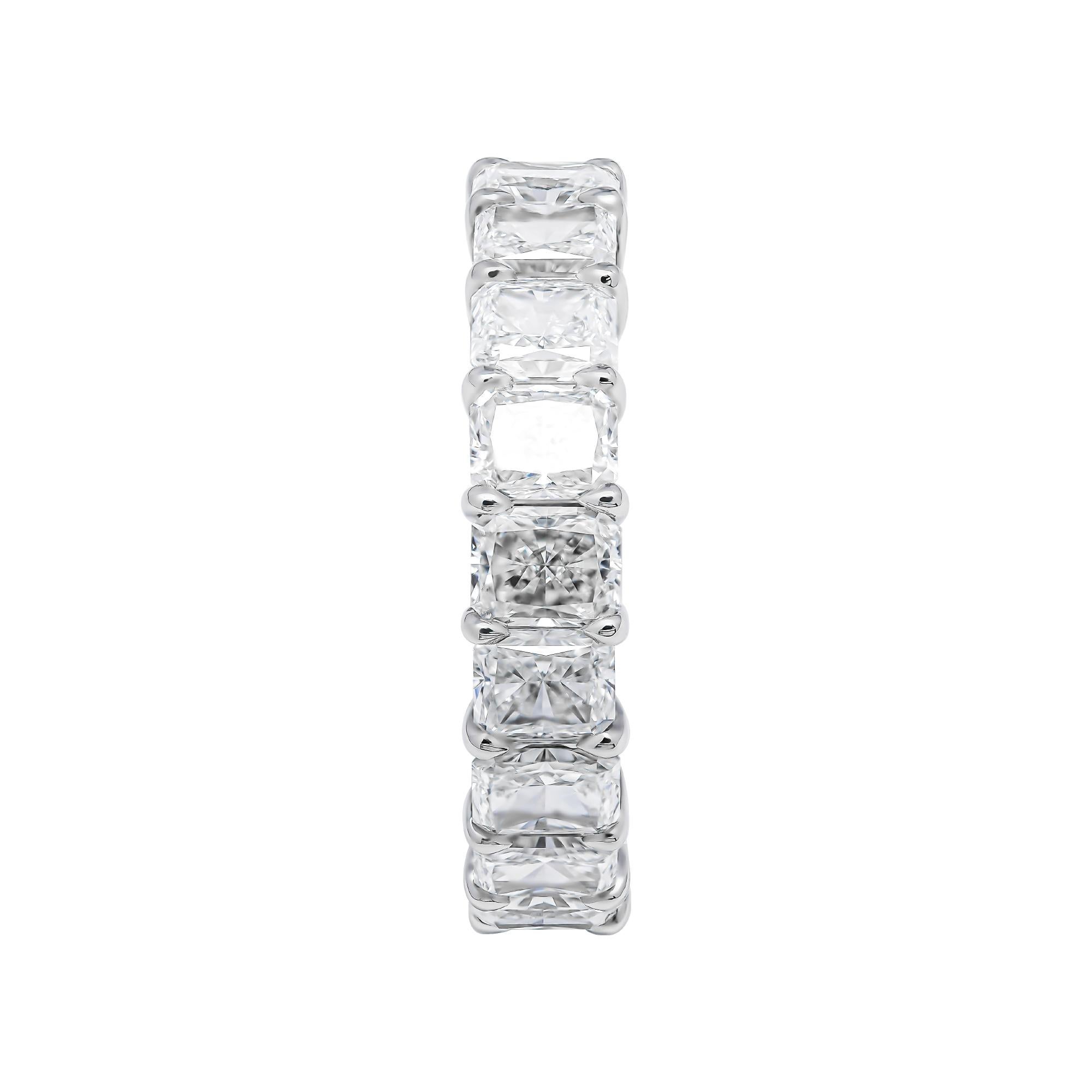 Eternity GIA 5.81ct Radiant Cut Diamond Prong Set WEDDING ANNIVERSARY Platinum Band Ring

GORGEOUS ETERNITY Platinum Band with Radiant cut Diamonds!!! Classy and beautiful, a perfect compliment to an engagement ring. Can also be worn by itself, as