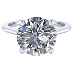 GIA 2 Carat Round Brilliant Cut Diamond Ring Internally Flawless Clarity 