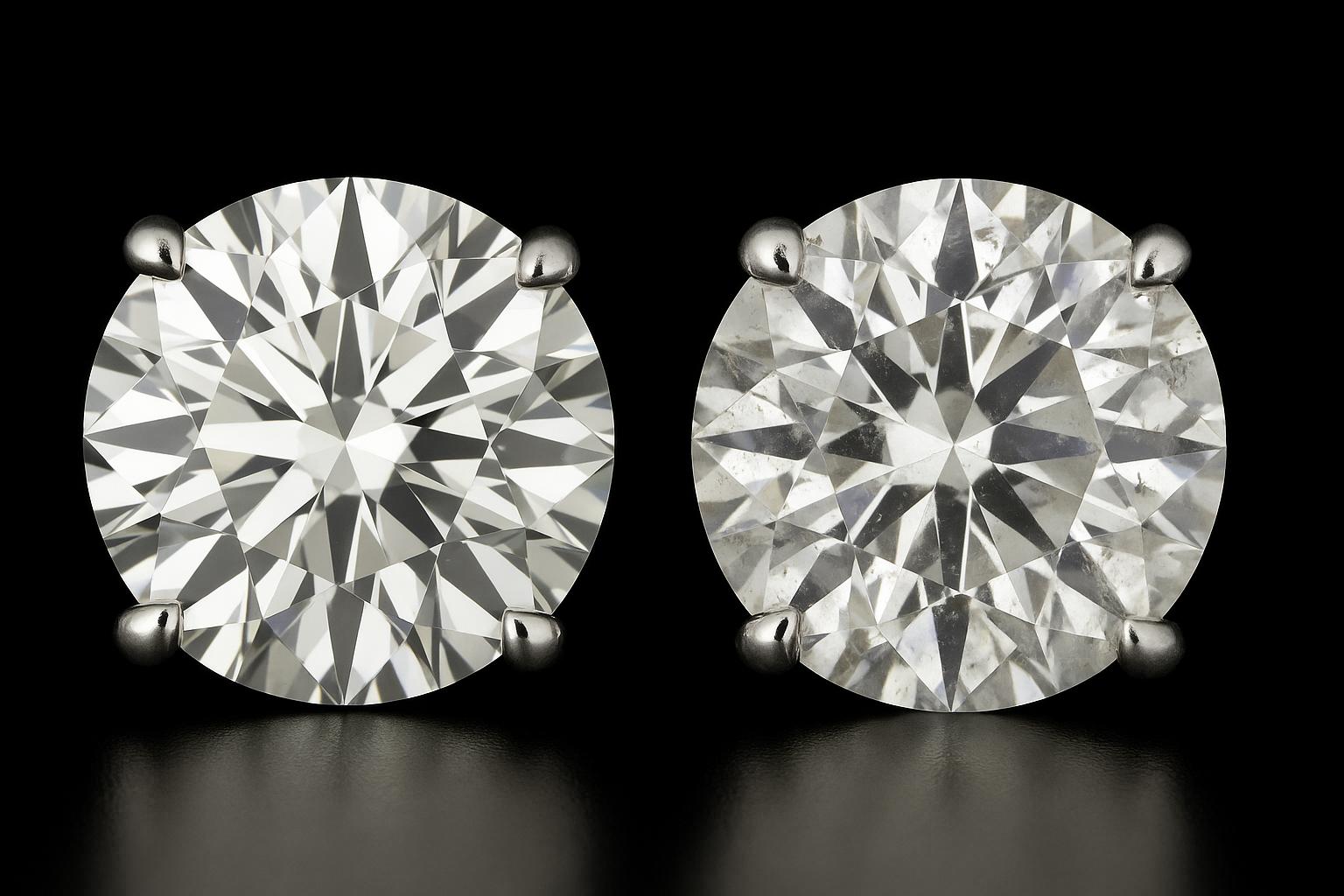 Contemporain Boucles d'oreilles GIA en diamant rond brillant de 3,94 carats au total en vente