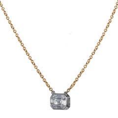 GIA F-SI1 5.0ct Face Up Emerald Pie-Cut "Illusion" Diamond 18k&Platinum Pendant