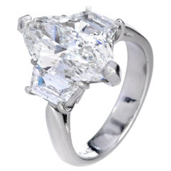GIA F VS2 4.00 cts Marquise Diamond Platinum Engagement Ring