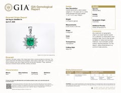 GIA F1/Minor 1.16ct Top Quality Colombia Emerald Pendant in Platinum