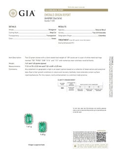 GIA F1/Minor Pendientes de Esmeralda Colombiana Natural de 1,89ct