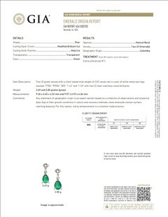 GIA F1/Minor 2.82 Ct Colombian Emerald Earrings in Platinum