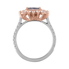 GIA Fancy Blue Gray Certified 1.23 Carat Princess Cut Diamond Ring