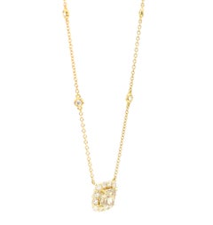 GIA Fancy Brownish Greenish Yellow Diamond 1.48 Carat TW Gold Necklace