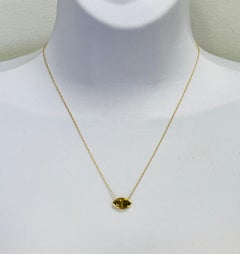 GIA Fancy Deep Brownish Yellow Marquise Diamond Pendant Necklace in 18K Gold