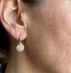 GIA Fancy Deep Yellow Diamond Drop Earrings 18K Gold French Wire 4.05 Carats