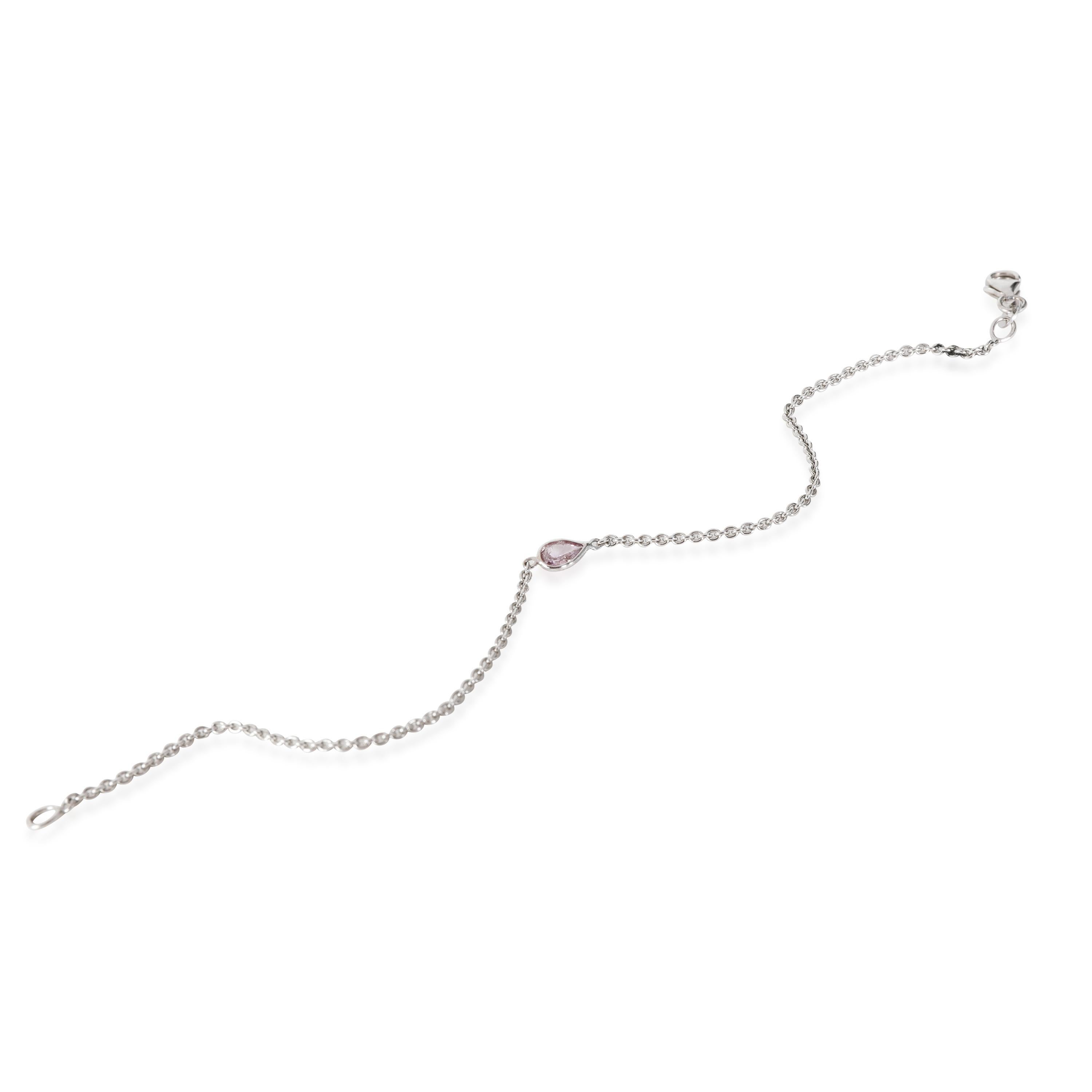 GIA Fancy Intense lila rosa birnenförmiges Diamantarmband aus 14K Weißgold 0,18 Karat (Tropfenschliff) im Angebot