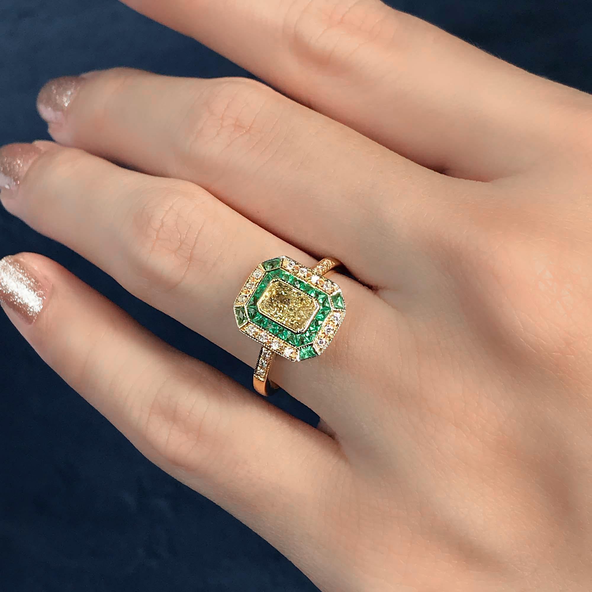 vintage art deco emerald ring