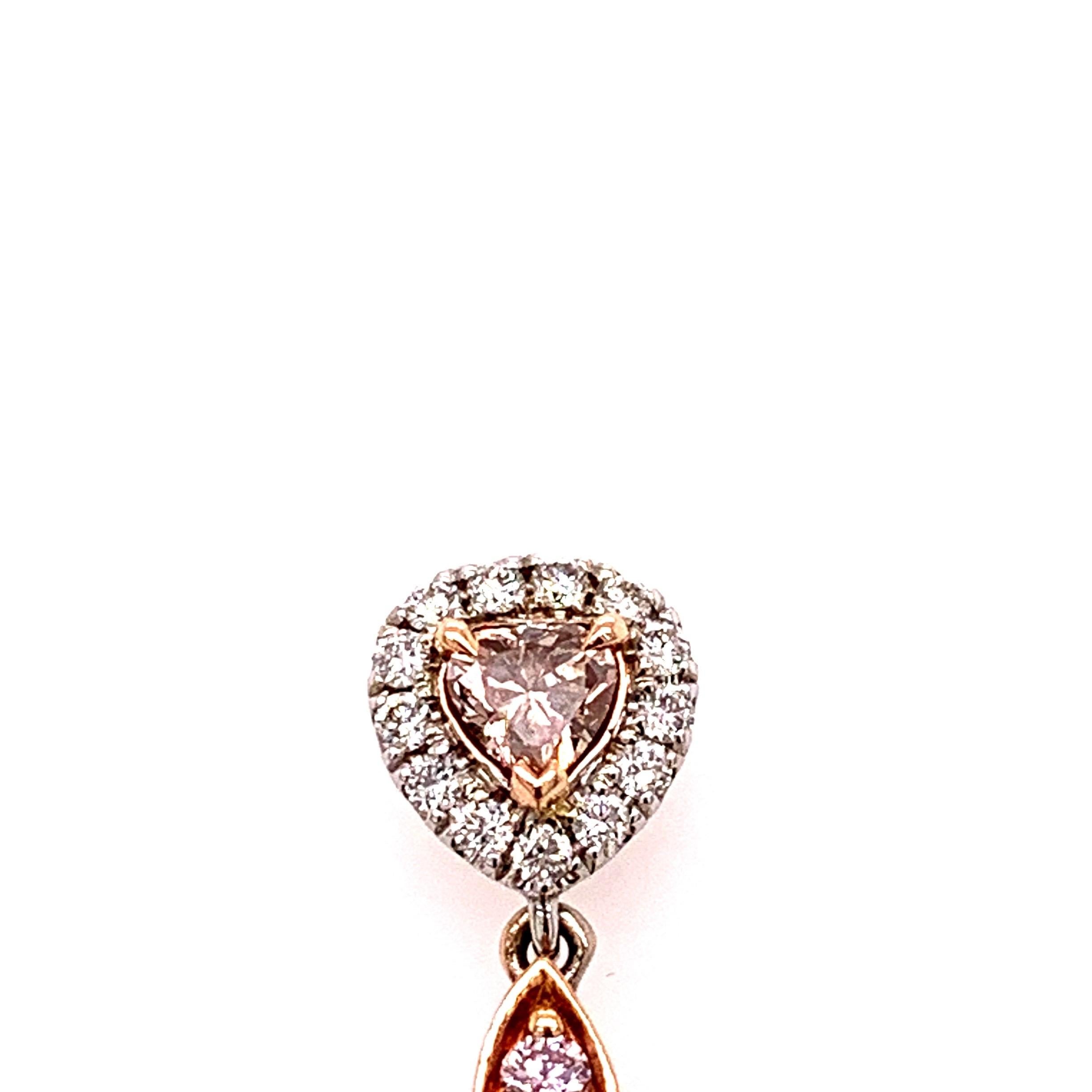 fancy pink diamond earrings