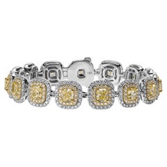 GIA Fancy Yellow Diamond Bracelet 7.5ct 18K White & Yellow Gold