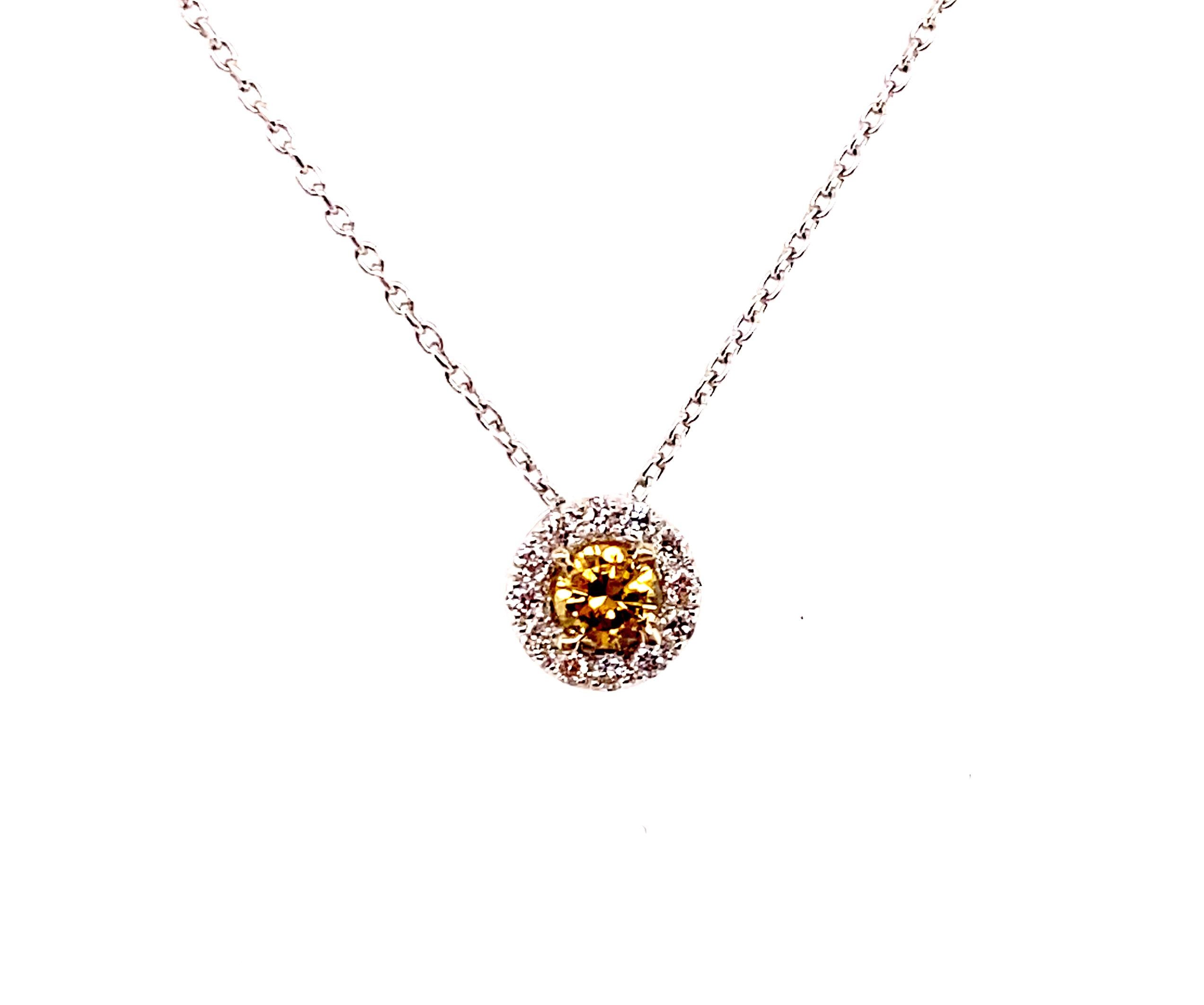 GIA Fancy Yellow Diamond Pendant Diamond Halo Necklace .25ct Round Brilliant Brand New 14K


Featuring a Glamorous Genuine GIA Certified .14ct Fancy Yellow Diamond 

Halo Pendant Flaunts One Mesmerizing Round-Cut Prong-Set Fancy Yellow