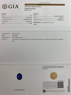 GIA Fine Vivid Cornflower Blue Ceylon Sapphire Oval Cut Platinum Solitaire Ring