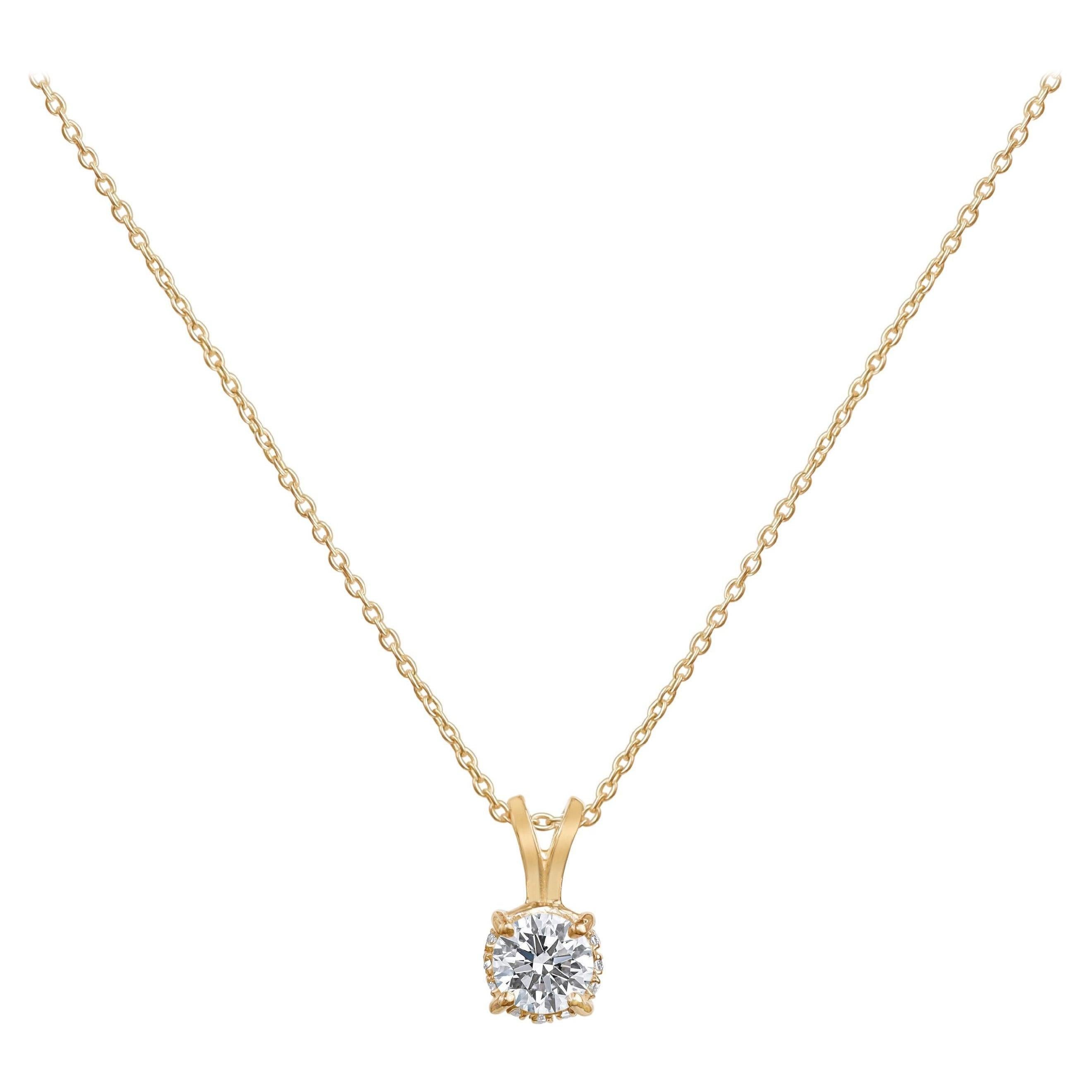 GIA Report Certified 1.5 Carat D Colorless IF Round Cut Diamond Pendant Necklace en vente 2