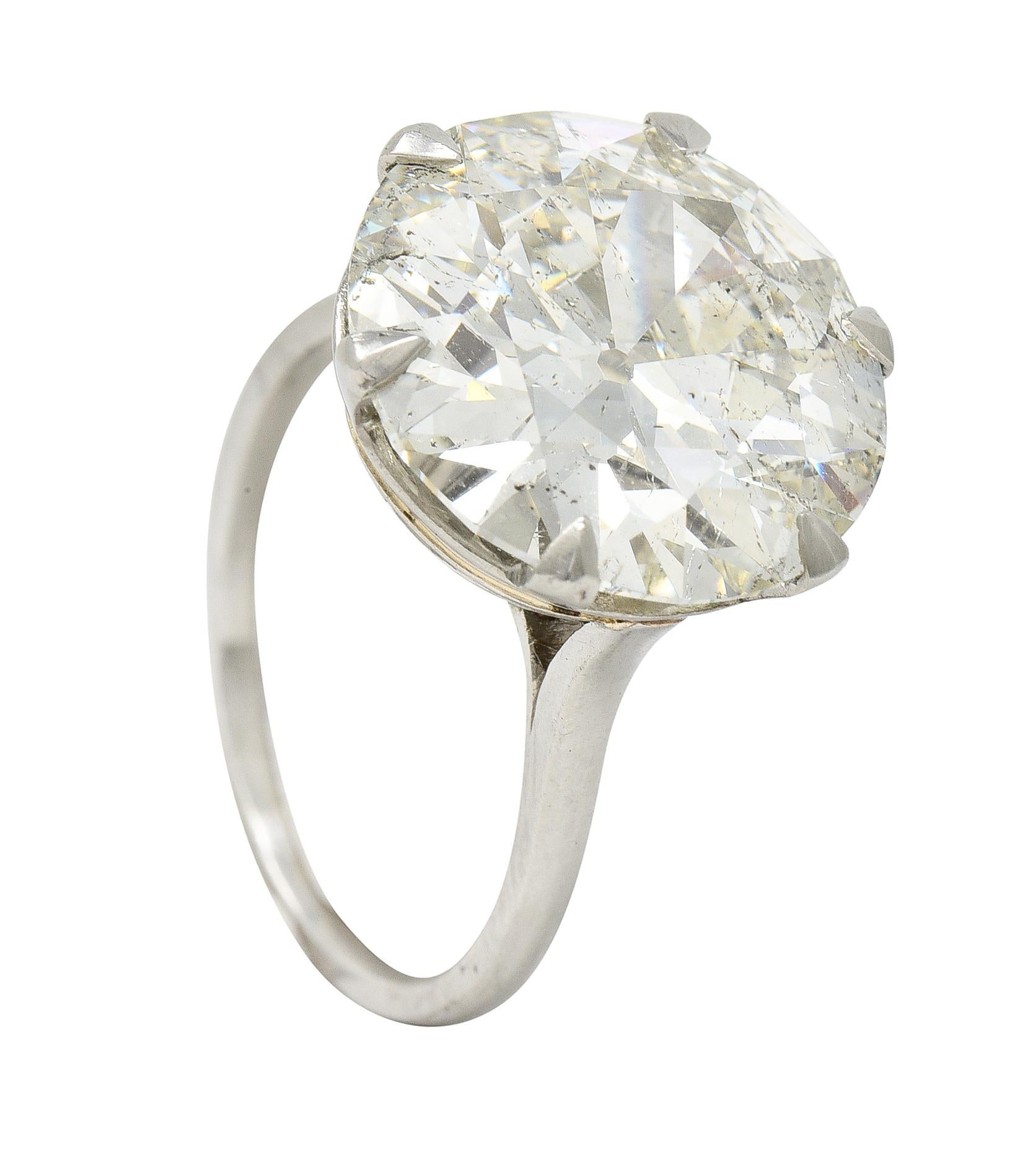 Platin Solitär-Ring, GIA Französisch Art Deco 10,06 Karat Diamant im alteuropäischen Schliff 6