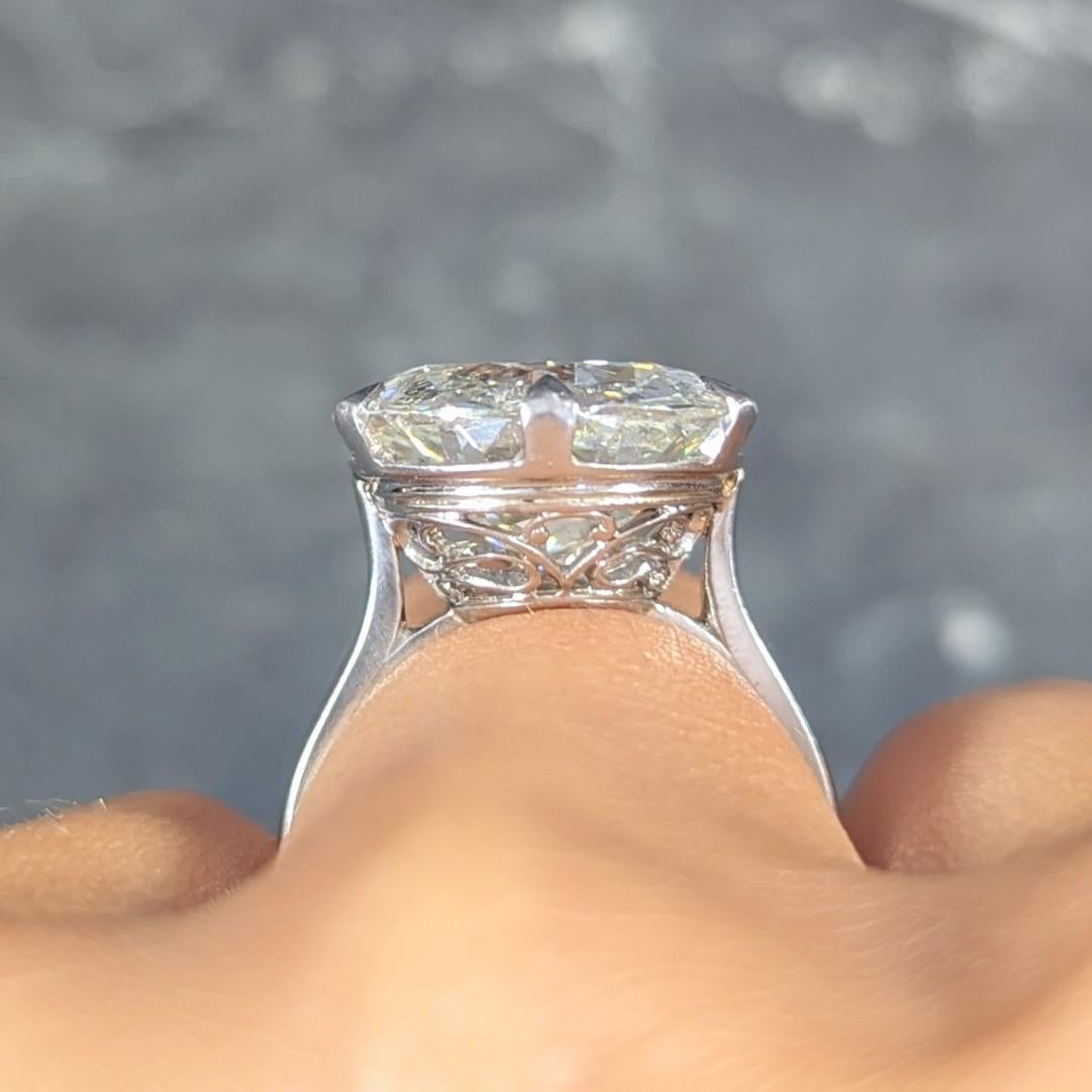 Platin Solitär-Ring, GIA Französisch Art Deco 10,06 Karat Diamant im alteuropäischen Schliff 10