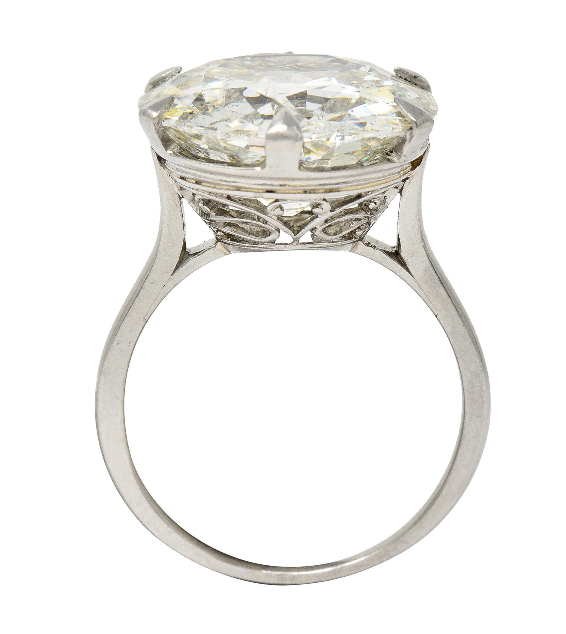 Platin Solitär-Ring, GIA Französisch Art Deco 10,06 Karat Diamant im alteuropäischen Schliff 1