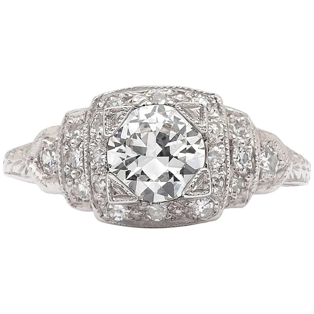 GIA G/VS2 Vintage Diamond Engagement Ring