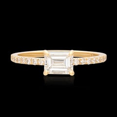 GIA G/VVS1 Emerald Cut & 18k Gold Engagement Ring