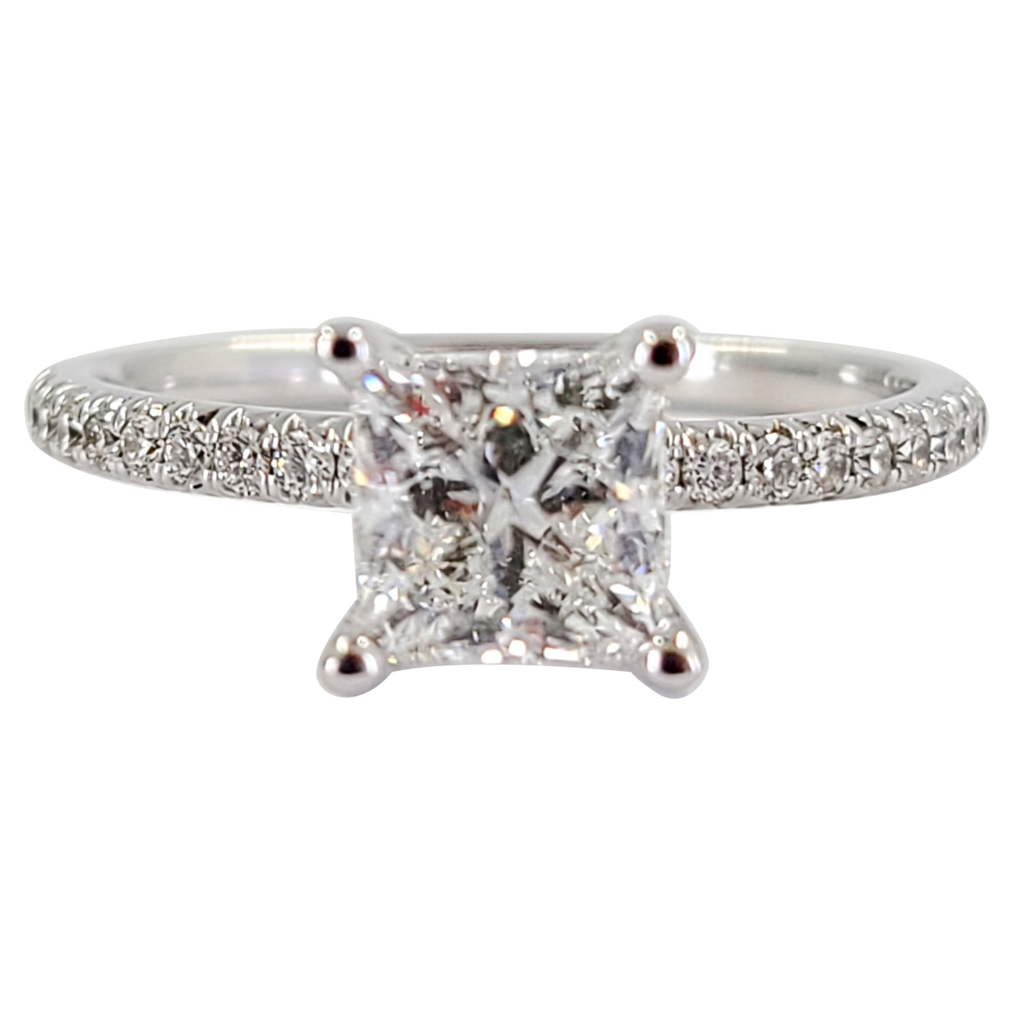 GIA Graded 1,03 Karat Princess Cut Diamant Verlobungsring