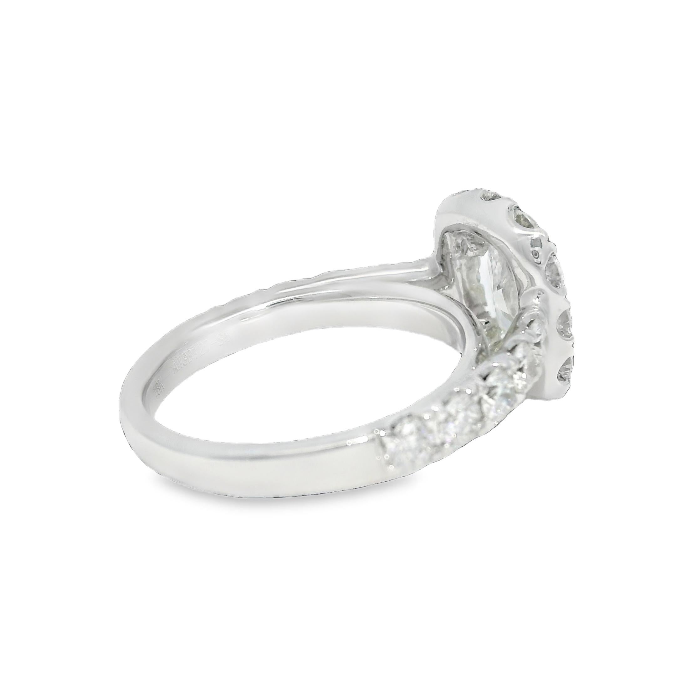 Verlobungsring, GIA-zertifizierter 2,18 Karat Diamant im Kissenschliff, 18 Karat, auf Lager im Angebot 2