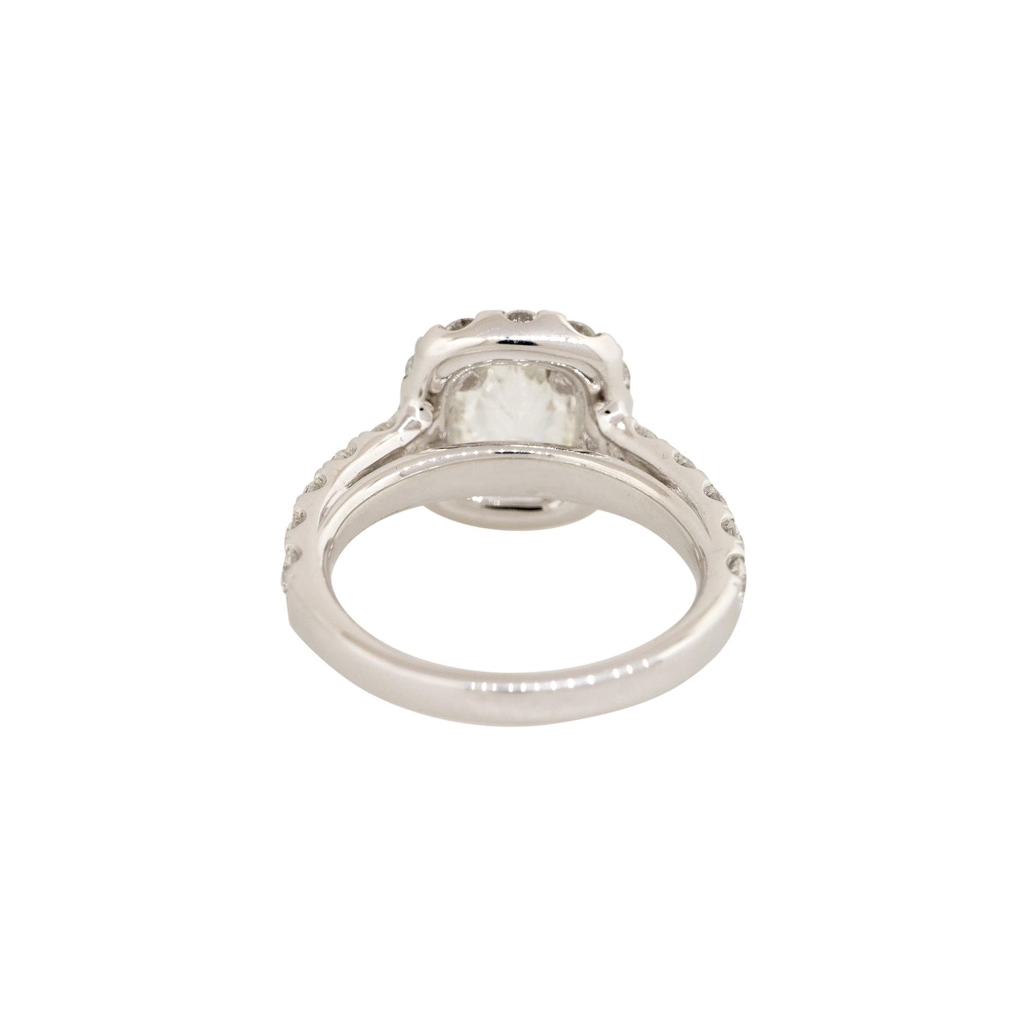 GIA Graded 2.18 Carat Cushion Cut Diamond Engagement Ring 18 Karat In Stock For Sale 1