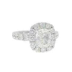 Henri Daussi GIA 1.05 Carat Cushion Diamond 18-Karat Engagement Ring In Stock