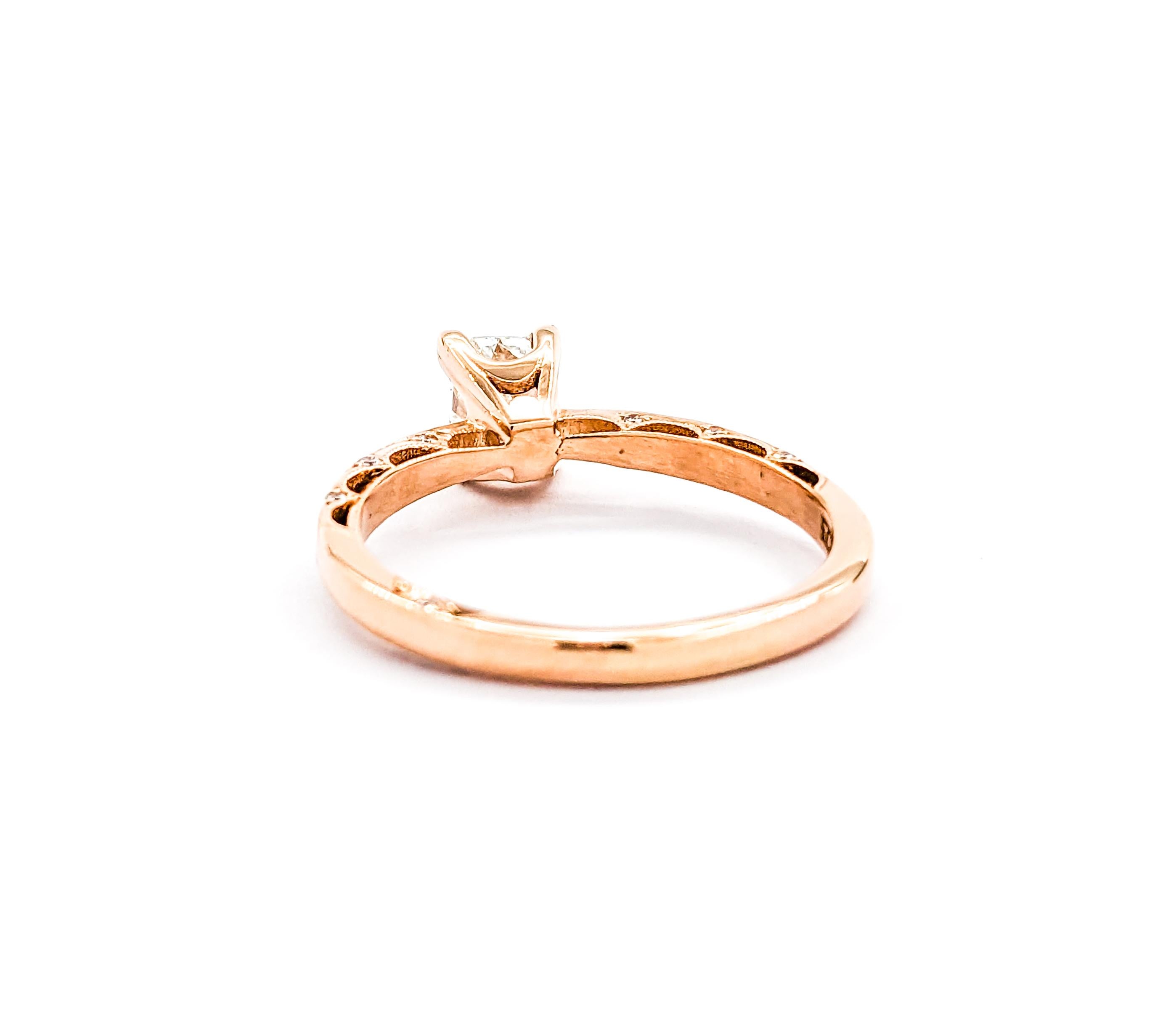 GIA Graded .75ctw Smaragd Form Diamant Tacori Ring in 18kt Rose Gold 4