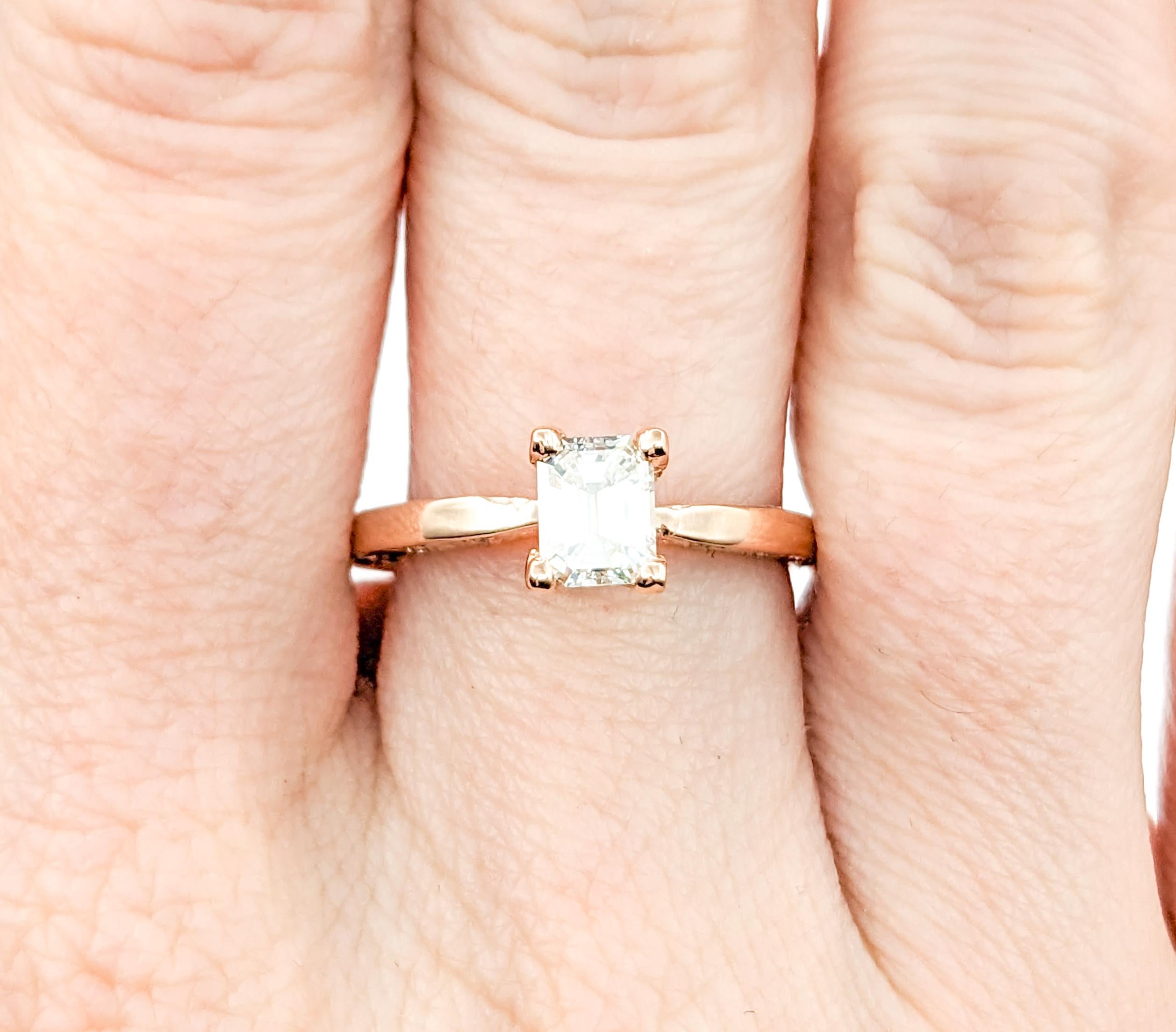 GIA Graded .75ctw Smaragd Form Diamant Tacori Ring in 18kt Rose Gold (Zeitgenössisch)
