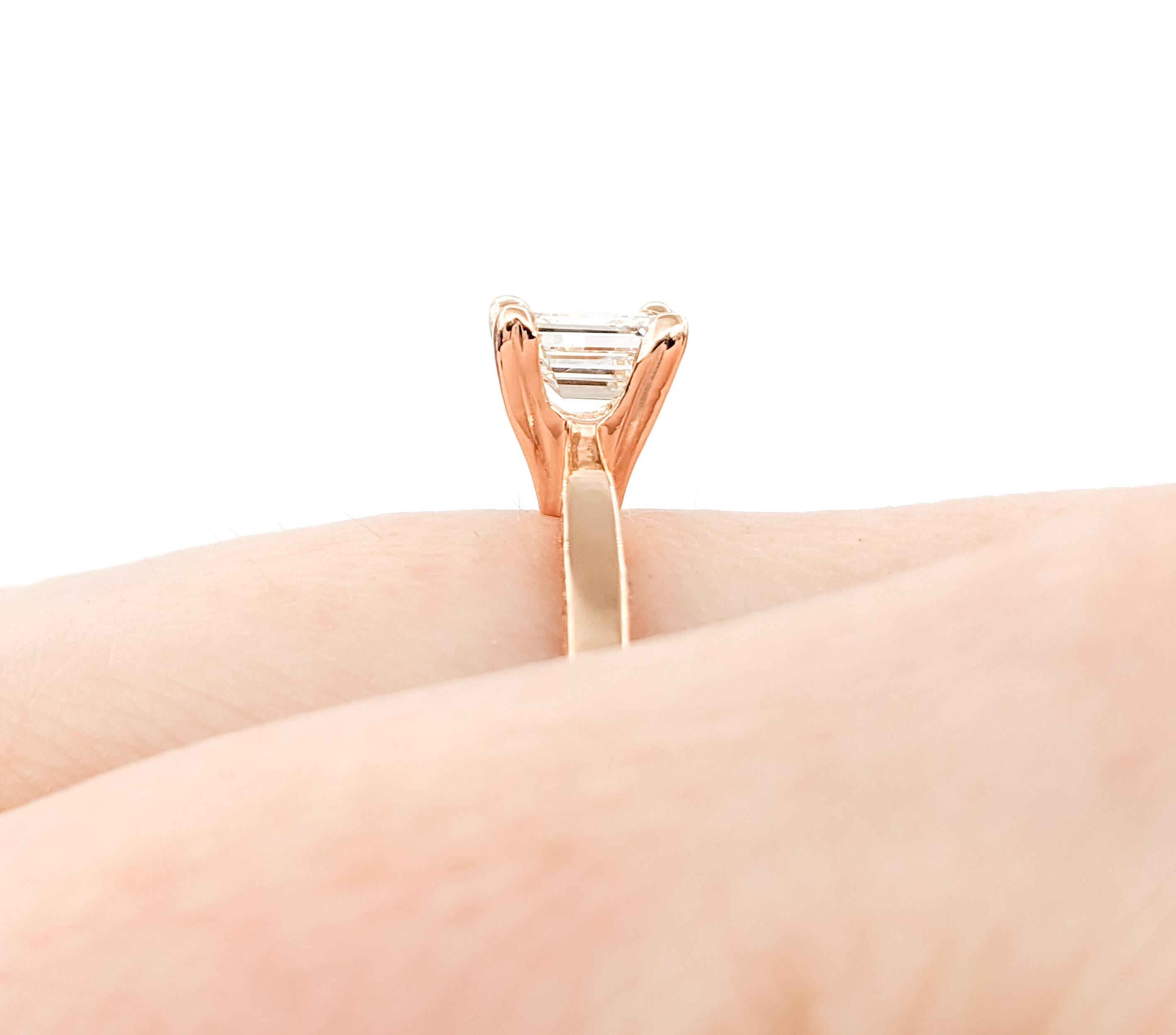 GIA Graded .75ctw Smaragd Form Diamant Tacori Ring in 18kt Rose Gold im Zustand „Hervorragend“ in Bloomington, MN