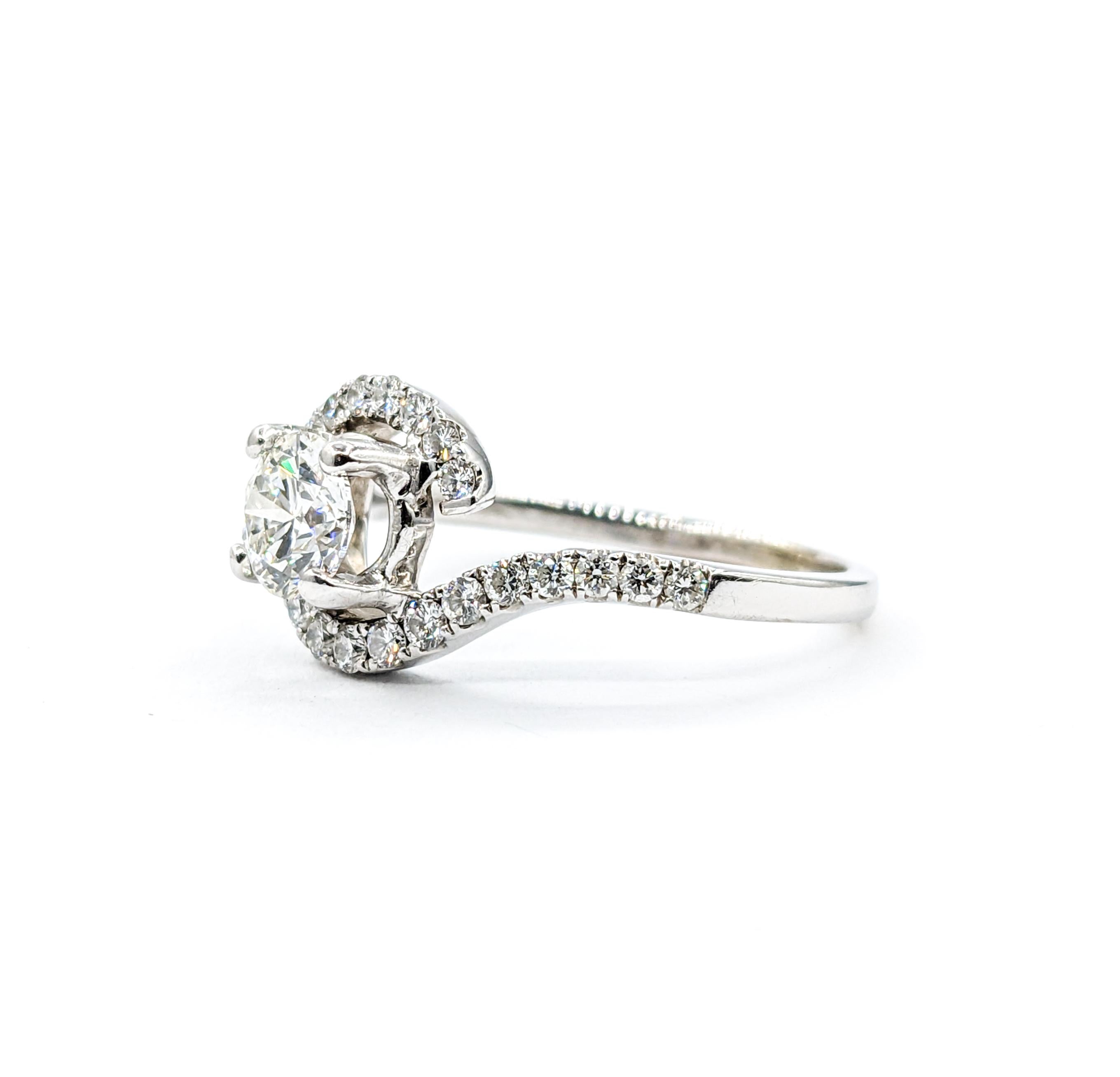 GIA Graded VVS1 Diamond Engagement Ring White Gold (bague de fiançailles en or blanc)  en vente 4