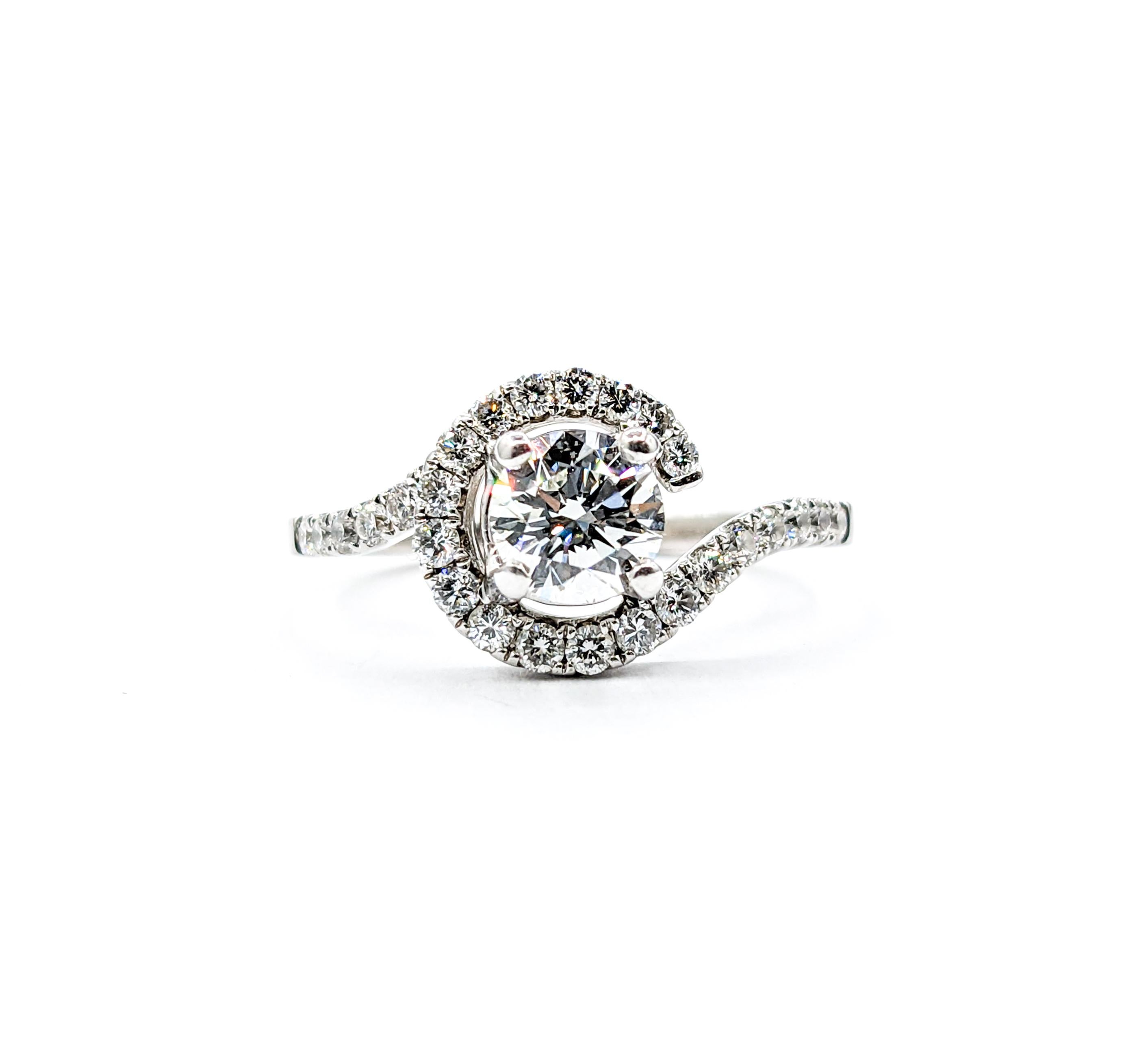 GIA Graded VVS1 Diamond Engagement Ring White Gold (bague de fiançailles en or blanc)  en vente 5