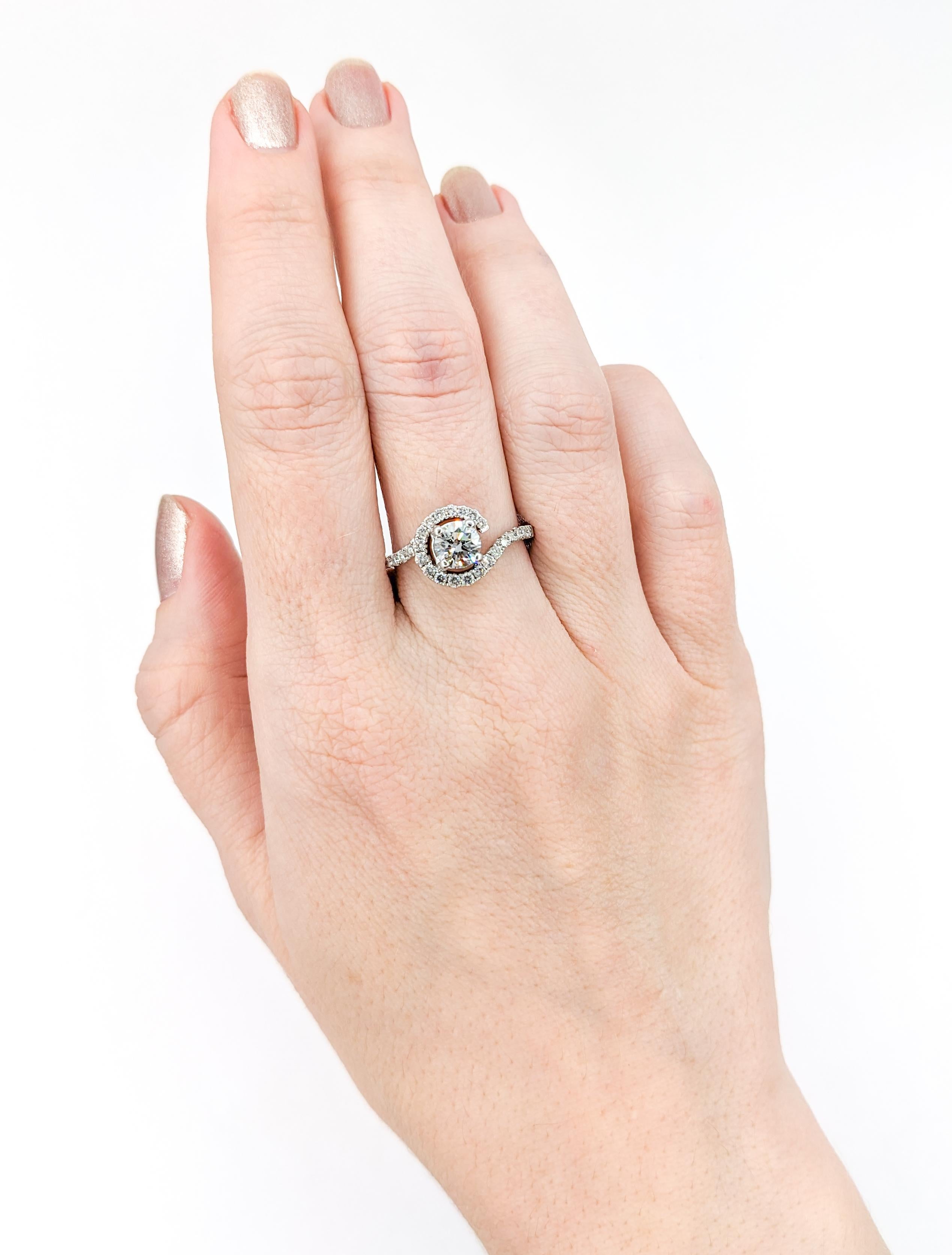 Contemporain GIA Graded VVS1 Diamond Engagement Ring White Gold (bague de fiançailles en or blanc)  en vente