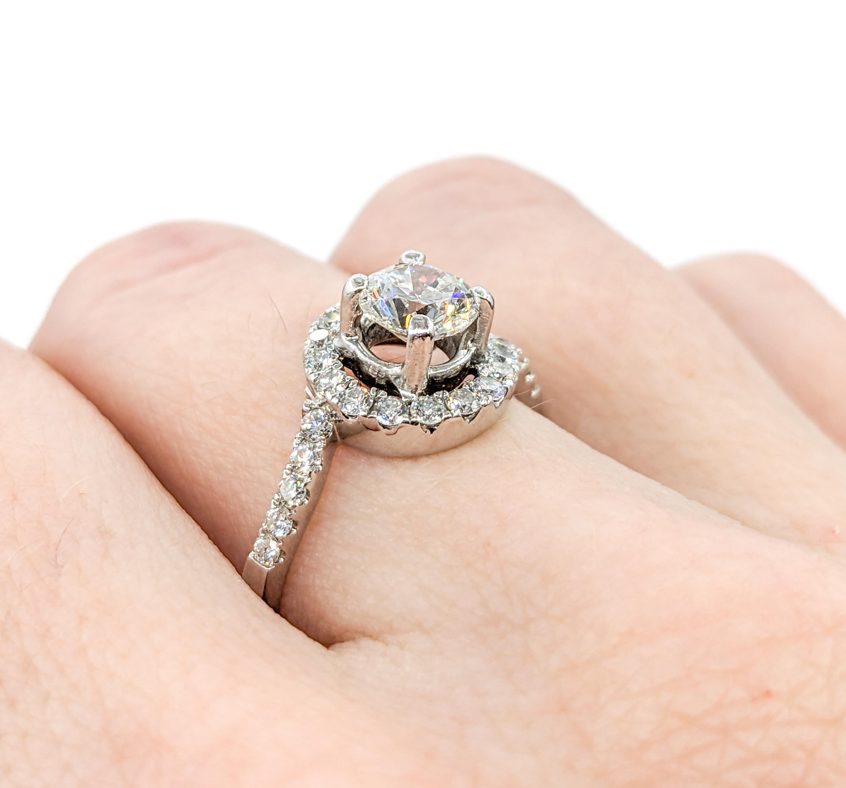 Taille ronde GIA Graded VVS1 Diamond Engagement Ring White Gold (bague de fiançailles en or blanc)  en vente