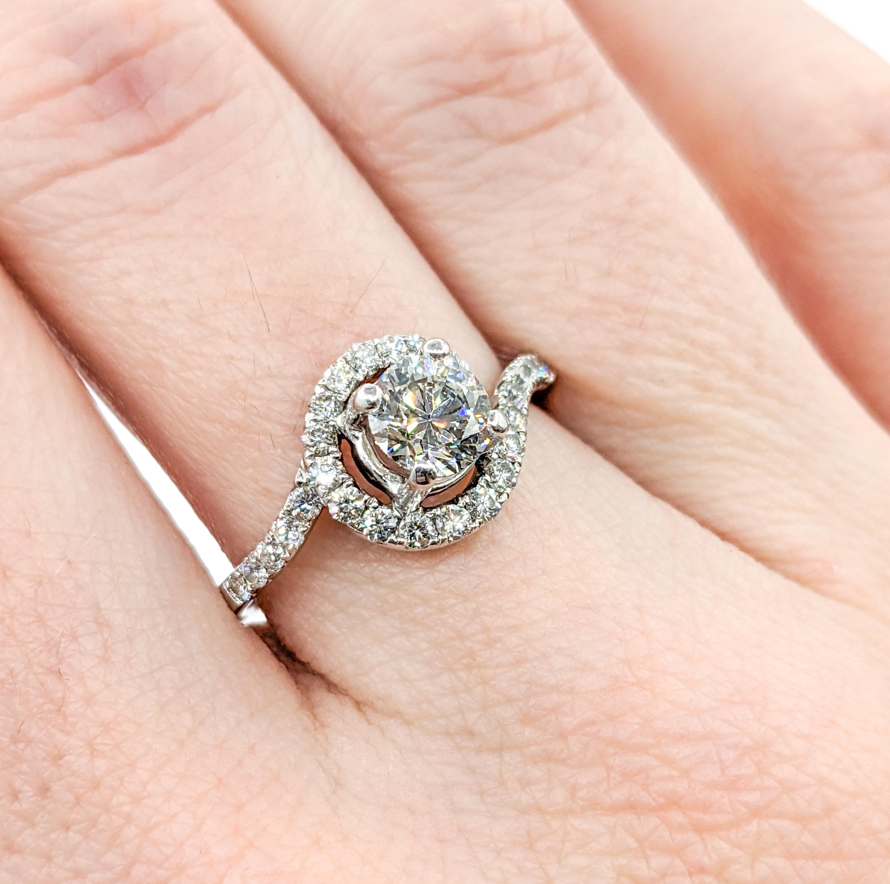 GIA Graded VVS1 Diamond Engagement Ring White Gold (bague de fiançailles en or blanc)  Excellent état - En vente à Bloomington, MN