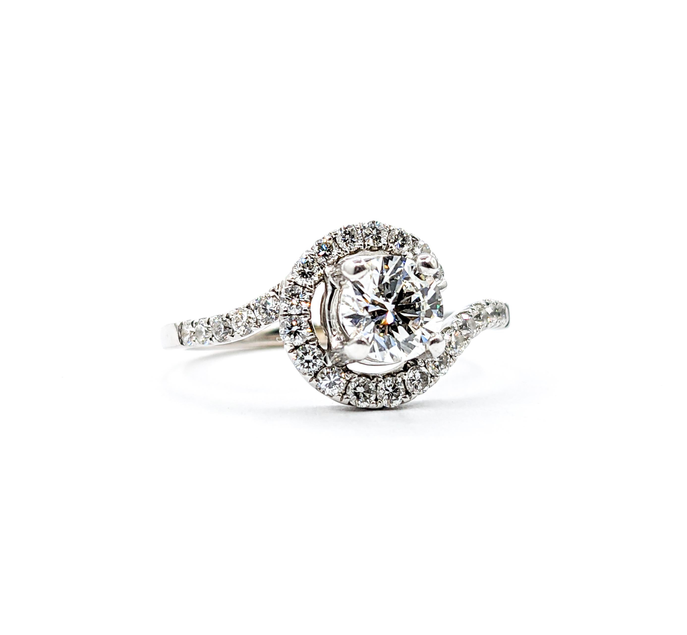GIA Graded VVS1 Diamond Engagement Ring White Gold (bague de fiançailles en or blanc)  Pour femmes en vente