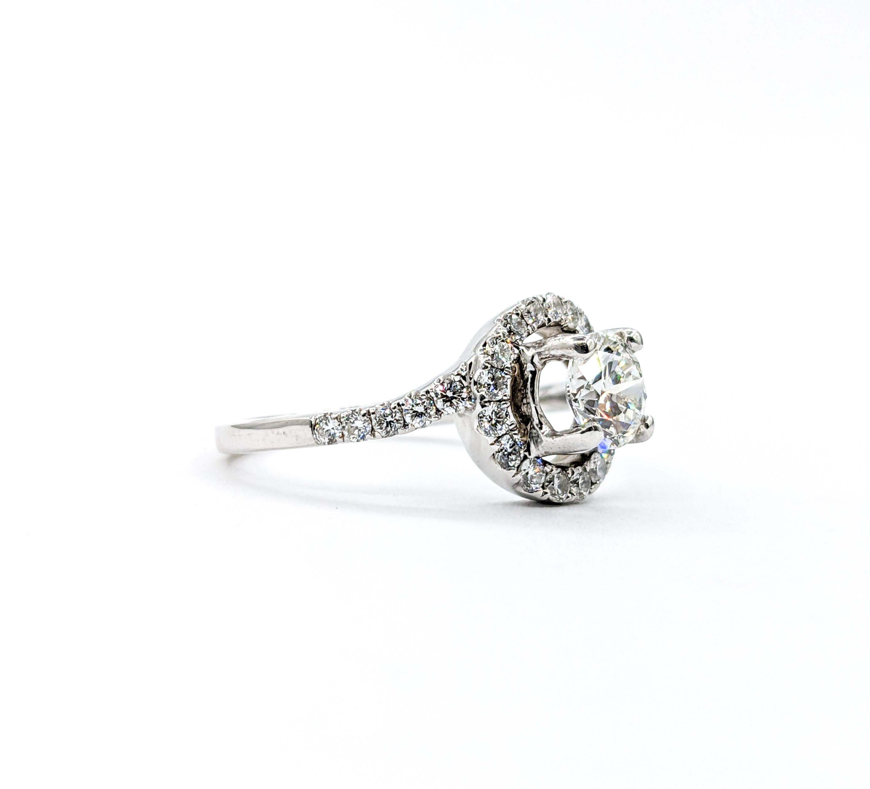 GIA Graded VVS1 Diamond Engagement Ring White Gold (bague de fiançailles en or blanc)  en vente 1