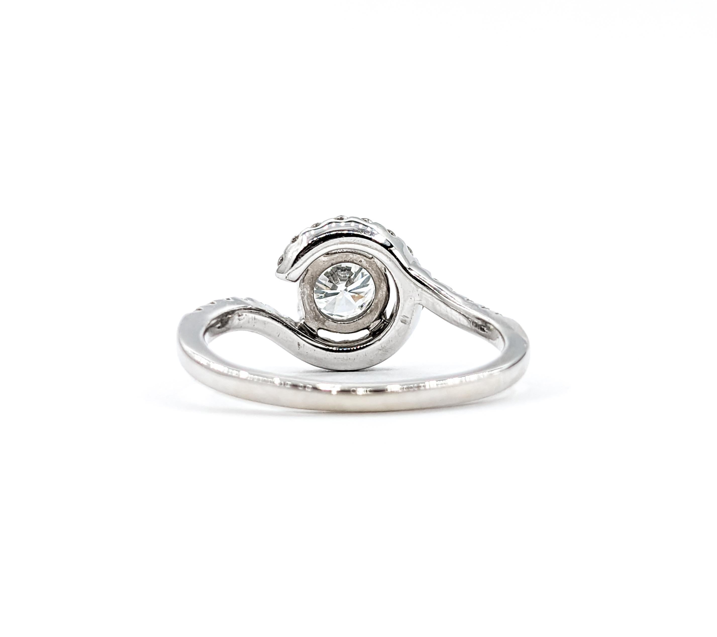 GIA Graded VVS1 Diamond Engagement Ring White Gold (bague de fiançailles en or blanc)  en vente 2