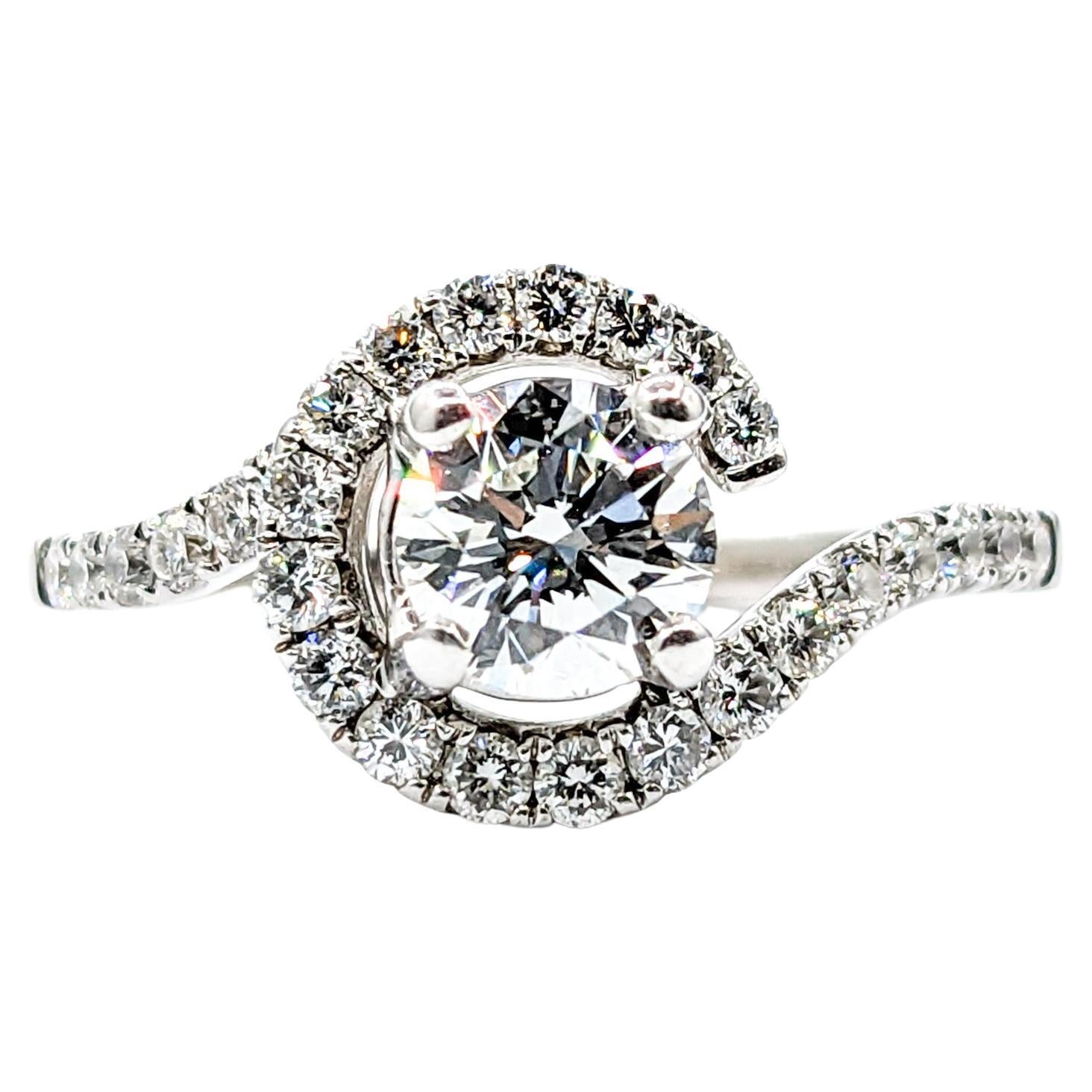 GIA Graded VVS1 Diamond Engagement Ring White Gold  For Sale