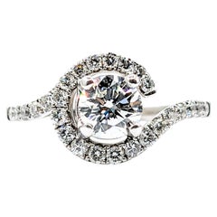 GIA Graded VVS1 Diamond Engagement Ring White Gold (bague de fiançailles en or blanc) 