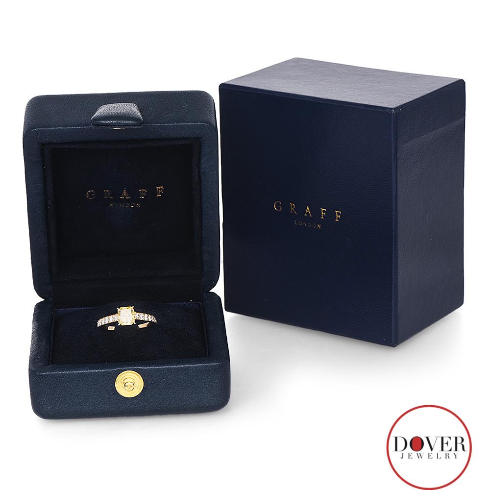 Women's GIA Graff Natural Fancy Yellow Diamond 18K Yellow Gold Engagement Ring