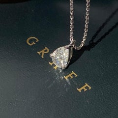 GIA Graff Pear Shape Diamond Solitaire Pendant 0.7ct VS1 18K White Gold