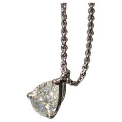 GIA Graff Pear Shape Diamond Solitaire Pendant 0.7ct VS1 18K White Gold