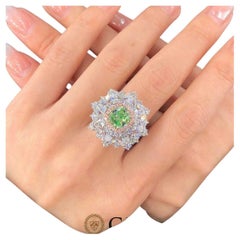 GIA Grüner 2-karätiger Diamantring/Anhänger mit 2,55 Karat weißen Diamanten