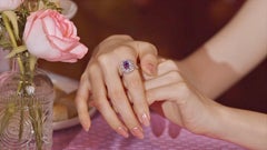 GIA/Guild 18K 2.07 Ct Dual-Used Vivid Lavender Sapphire Engagement Ring&Necklace