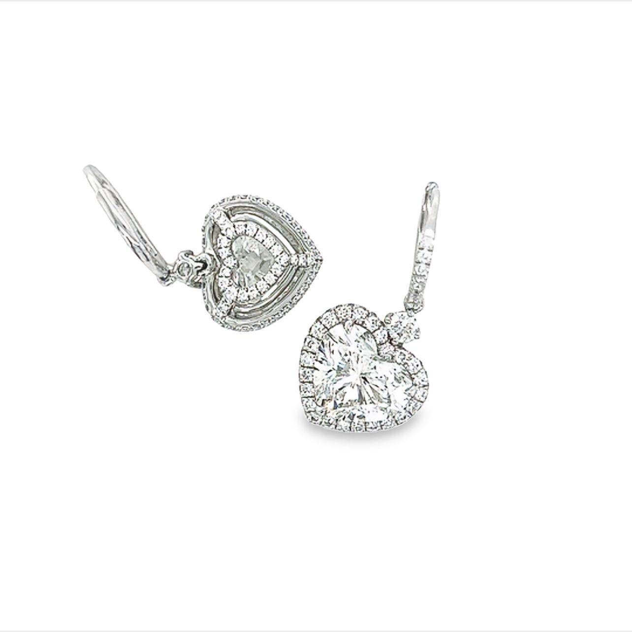 Contemporary GIA,  7 Carat Diamond Dangle Earrings For Sale