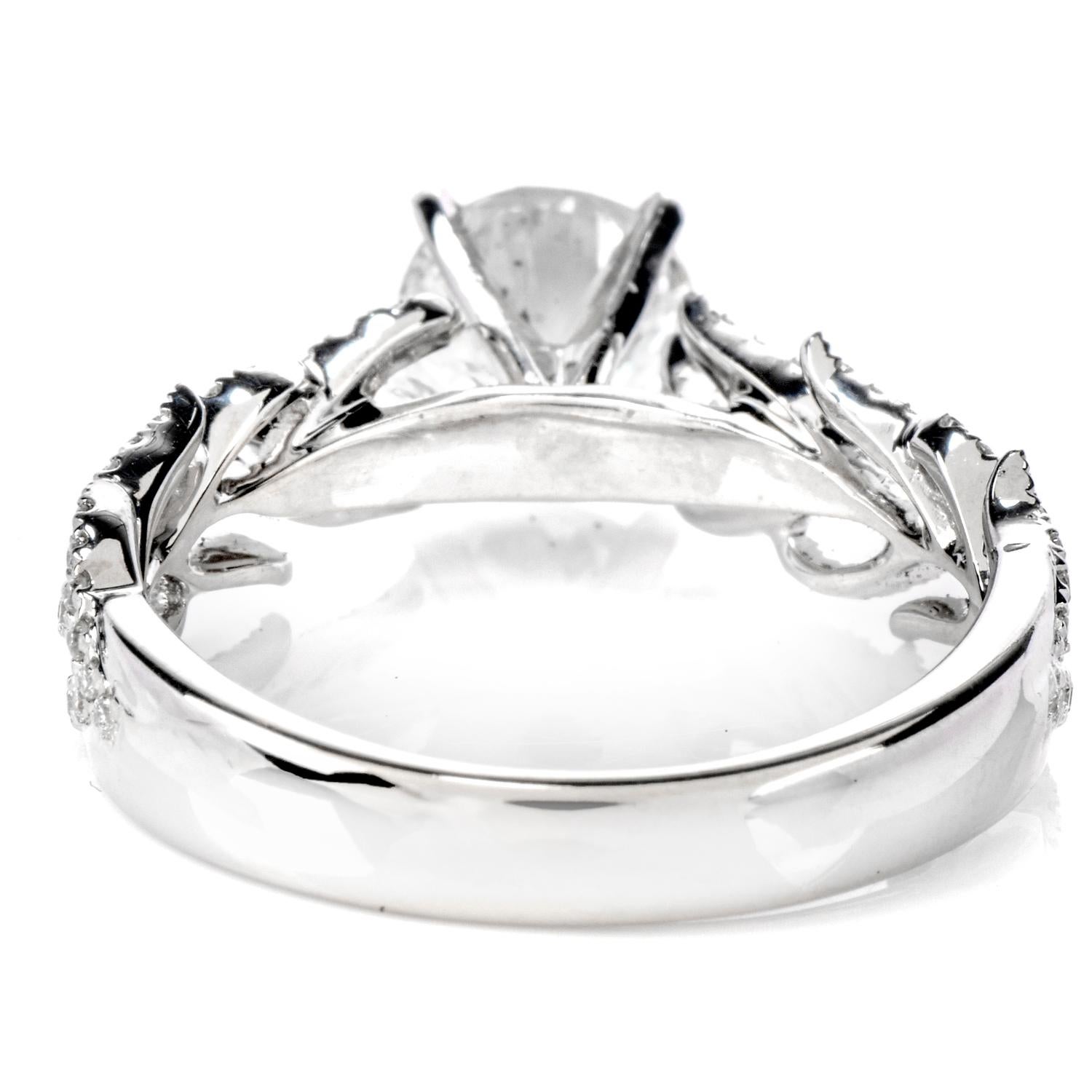 Women's GIA Hidalgo Diamond D-VS1  Fire Flame Band Engagement 18k Gold Ring For Sale