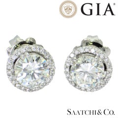 GIA Hilo Stud Natural Diamond Earring White 18k Gold