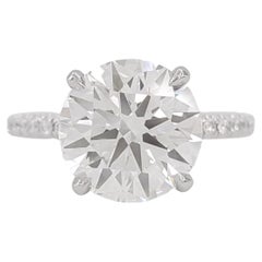Used GIA Ideal Cut Round Diamond 3 Carat Diamond Ring
